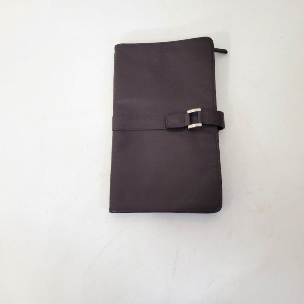 Red Envelope Brown Leather Travel Jewelry Organizer With Multiple Zippered Pocke - Picture 2 of 8